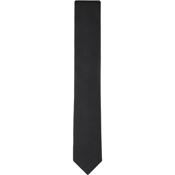 Calvin Klein Mens Classic Black Solid and Pattern Ties  Regular and Extra Large SizesBlack Textured Solid