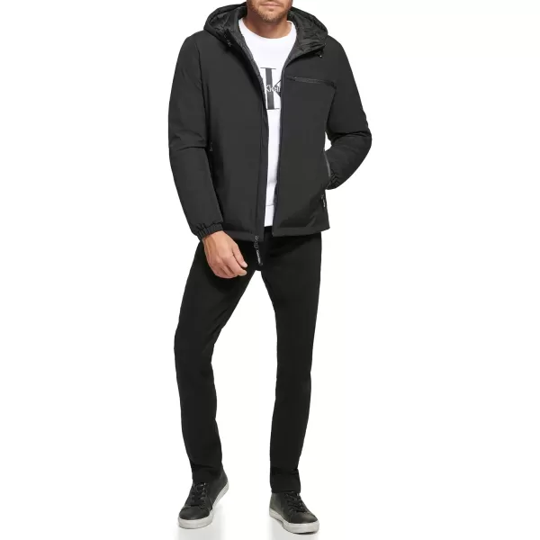 Calvin Klein Mens Classic Hooded Stretch JacketBlack