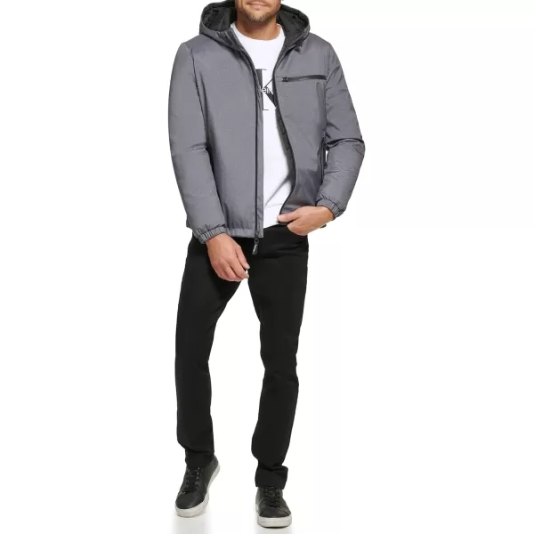 Calvin Klein Mens Classic Hooded Stretch JacketLight Grey Heather