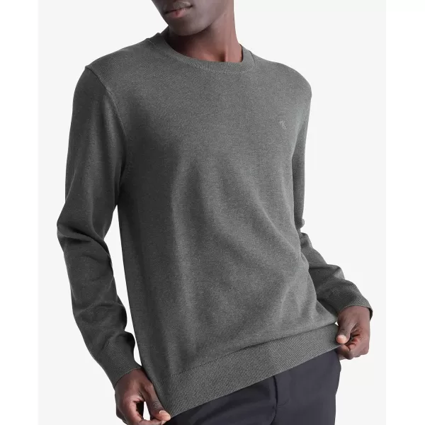 Calvin Klein Mens Compact Cotton Crewneck SweaterBeluga Heather