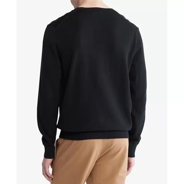 Calvin Klein Mens Compact Cotton Crewneck SweaterBlack