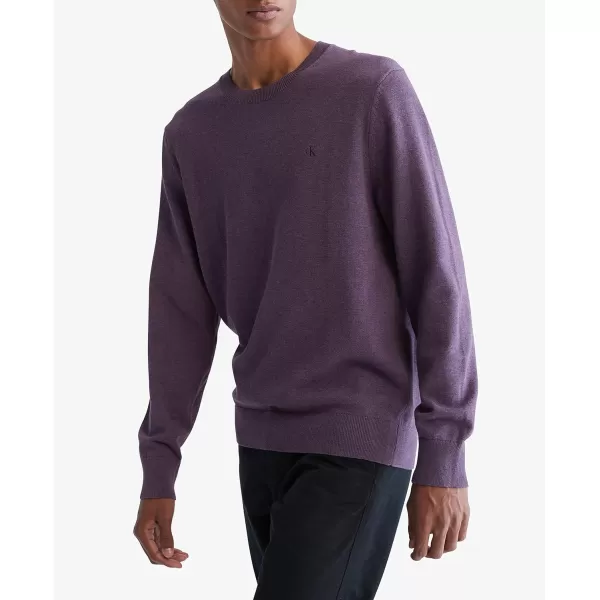 Calvin Klein Mens Compact Cotton Crewneck SweaterBlackberry Cord