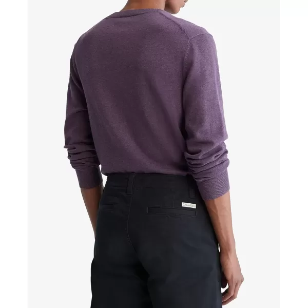 Calvin Klein Mens Compact Cotton Crewneck SweaterBlackberry Cord