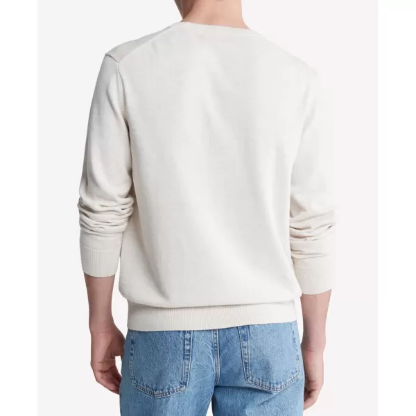 Calvin Klein Mens Compact Cotton Crewneck SweaterChalk Heather