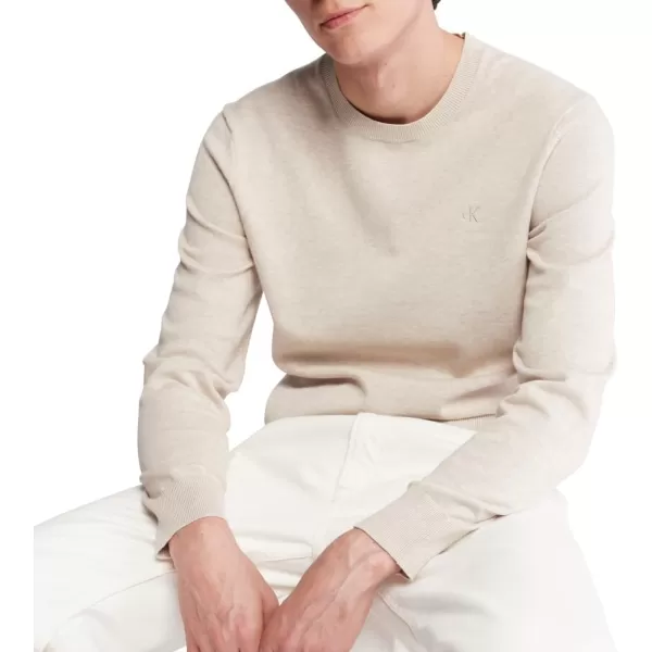Calvin Klein Mens Compact Cotton Crewneck SweaterCornstalk Heather