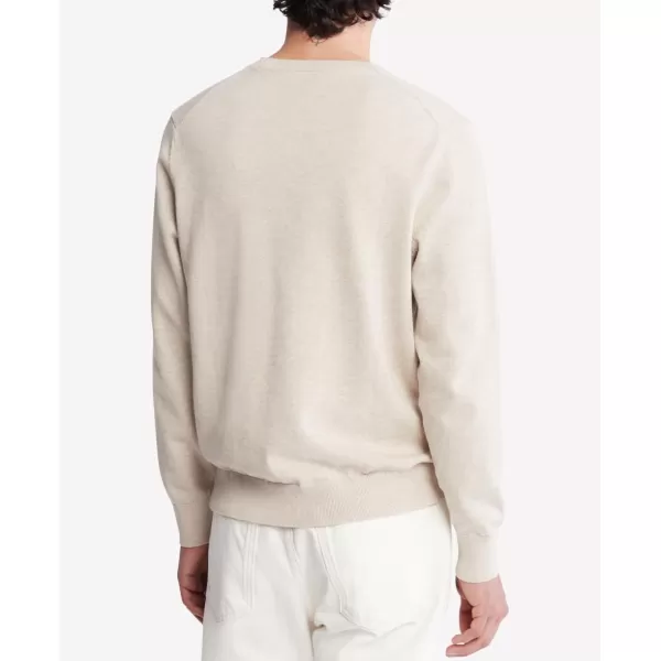 Calvin Klein Mens Compact Cotton Crewneck SweaterCornstalk Heather