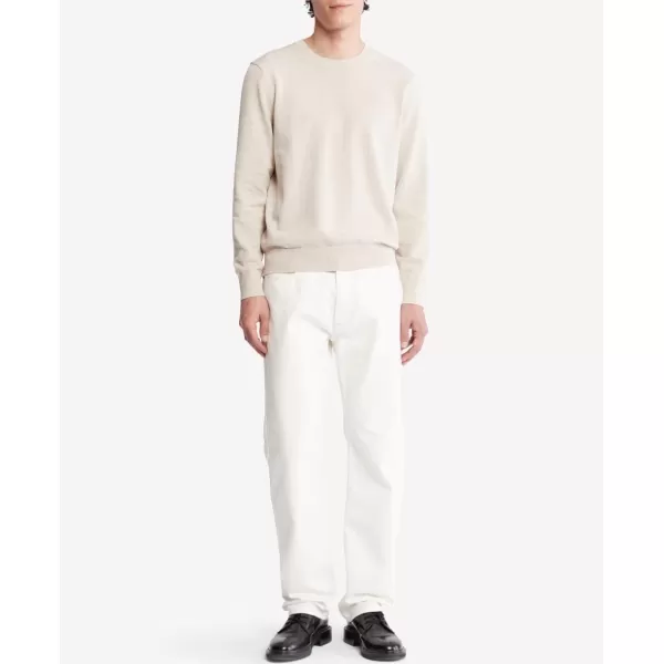 Calvin Klein Mens Compact Cotton Crewneck SweaterCornstalk Heather