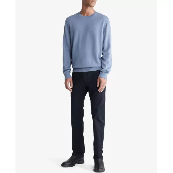 Calvin Klein Mens Compact Cotton Crewneck SweaterFolkstone Grey