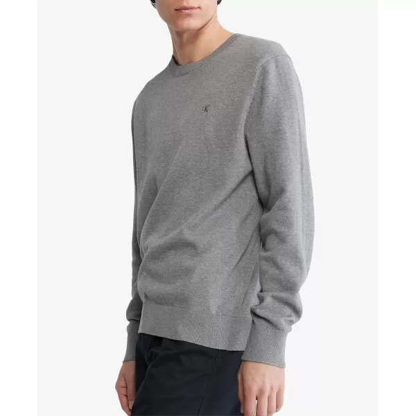 Calvin Klein Mens Compact Cotton Crewneck SweaterMedium Grey Heather