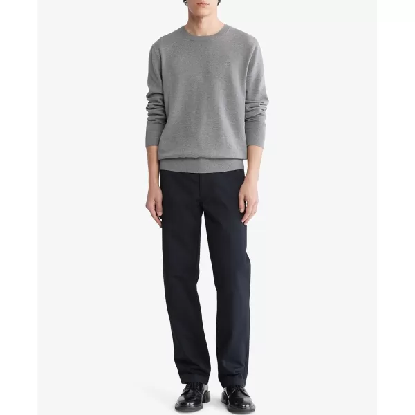 Calvin Klein Mens Compact Cotton Crewneck SweaterMedium Grey Heather