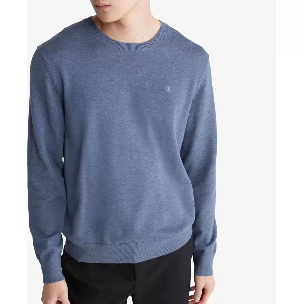 Calvin Klein Mens Compact Cotton Crewneck SweaterRasaay Blue Heather