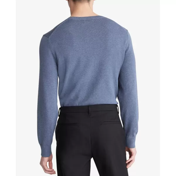 Calvin Klein Mens Compact Cotton Crewneck SweaterRasaay Blue Heather