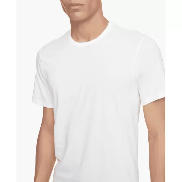 Calvin Klein Mens Cotton Classic 3Pack Slim Undershirts3 White  Crewneck