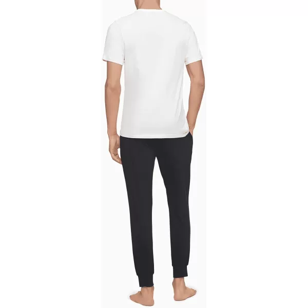 Calvin Klein Mens Cotton Classic 3Pack Slim Undershirts3 White  Crewneck
