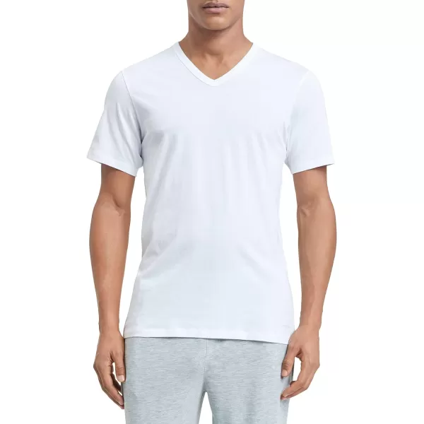 Calvin Klein Mens Cotton Classic 5Pack Slim Undershirts3 White 2 Grey Heather