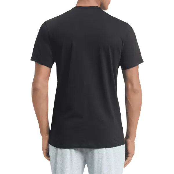 Calvin Klein Mens Cotton Classic 5Pack Slim Undershirts5 Black  Crewneck