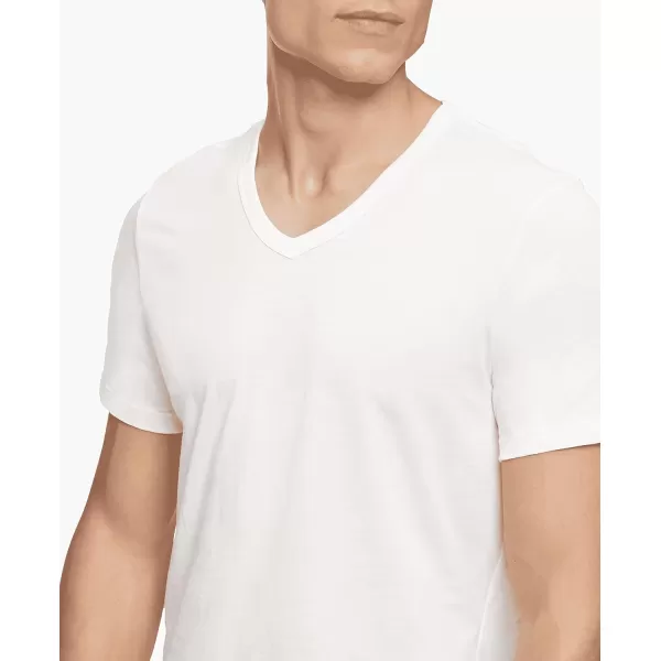 Calvin Klein Mens Cotton Classic 5Pack Slim Undershirts5 White Vneck