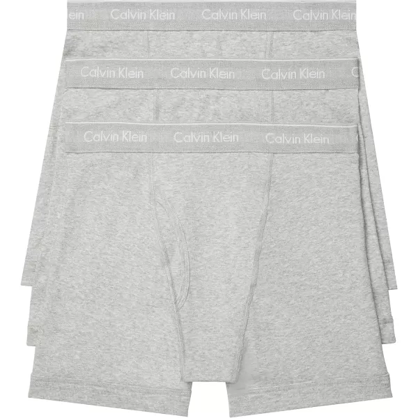 Calvin Klein Mens Cotton Classics 3Pack Boxer Brief3 Grey Heather