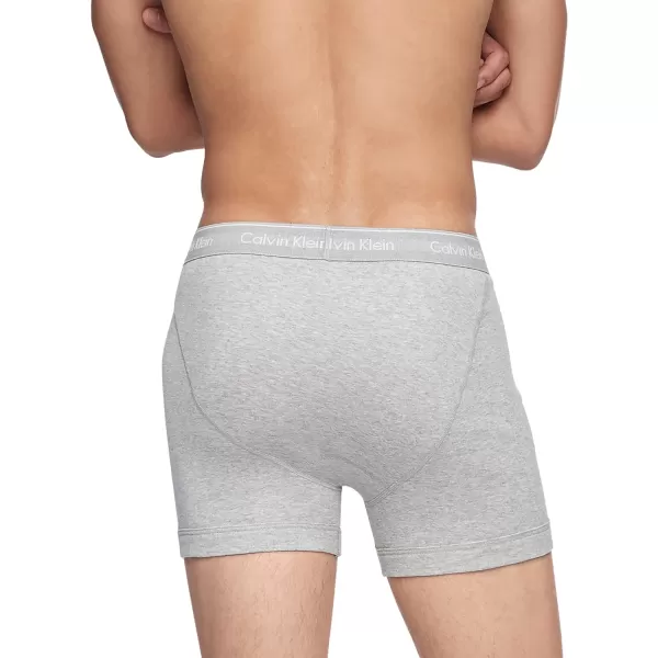 Calvin Klein Mens Cotton Classics 3Pack Boxer Brief3 Grey Heather