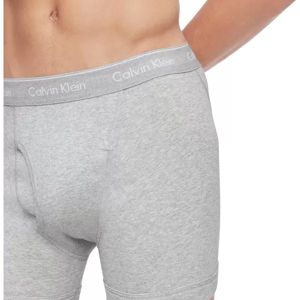 Calvin Klein Mens Cotton Classics 3Pack Boxer Brief3 Grey Heather