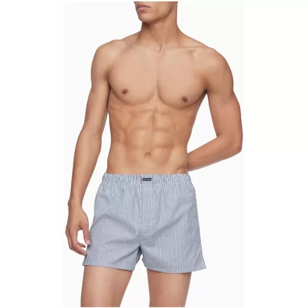 Calvin Klein Mens Cotton Classics 3Pack BoxerTideMorgan Plaid TideMontague Stripe Tide