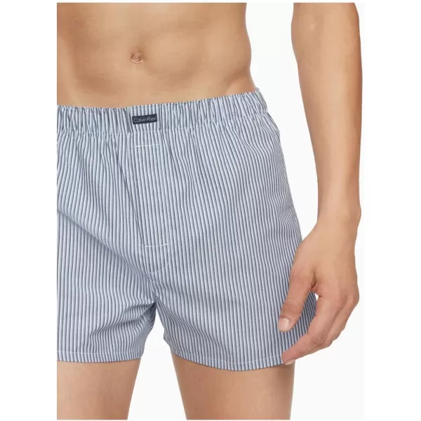 Calvin Klein Mens Cotton Classics 3Pack BoxerTideMorgan Plaid TideMontague Stripe Tide