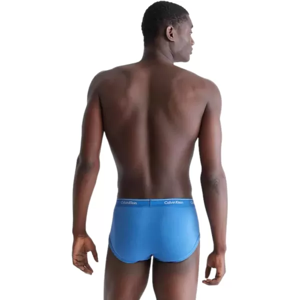 Calvin Klein Mens Cotton Classics 3Pack BriefBlack Bodies W Shoreline Grey Heather Arona