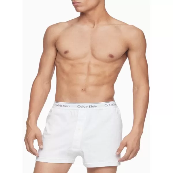 Calvin Klein Mens Cotton Classics 3Pack Knit Boxer3 White