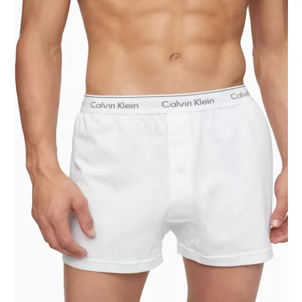 Calvin Klein Mens Cotton Classics 3Pack Knit Boxer3 White