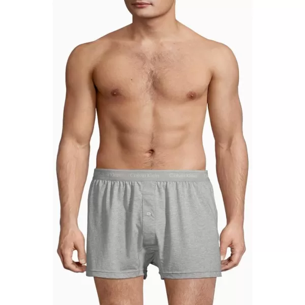 Calvin Klein Mens Cotton Classics 3Pack Knit BoxerBlack Grey Heather White