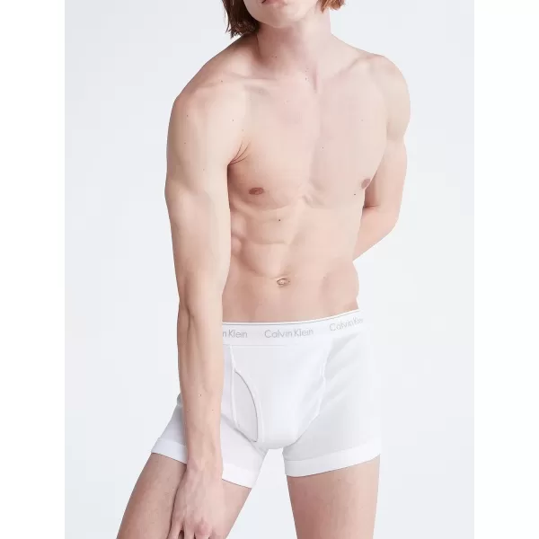 Calvin Klein Mens Cotton Classics 3Pack Trunk3 White