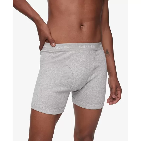 Calvin Klein Mens Cotton Classics 5Pack Boxer Brief2 Black 2 Heather Grey 1 White