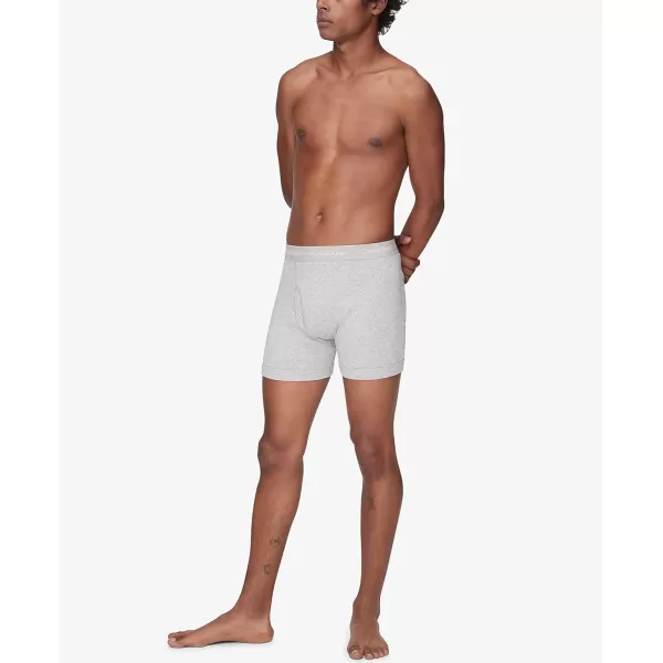 Calvin Klein Mens Cotton Classics 5Pack Boxer Brief2 Black 2 Heather Grey 1 White