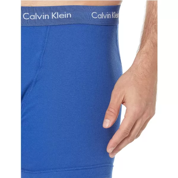 Calvin Klein Mens Cotton Classics 5Pack Boxer Brief2 Mazarine Blue 1 Periwinkle 1 Dark Night 1 Evening Blue