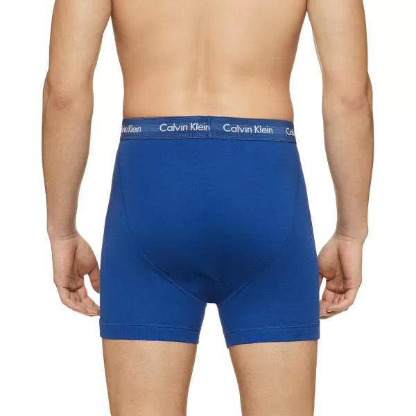 Calvin Klein Mens Cotton Classics 5Pack Boxer Brief2 Mazarine Blue 1 Periwinkle 1 Dark Night 1 Evening Blue