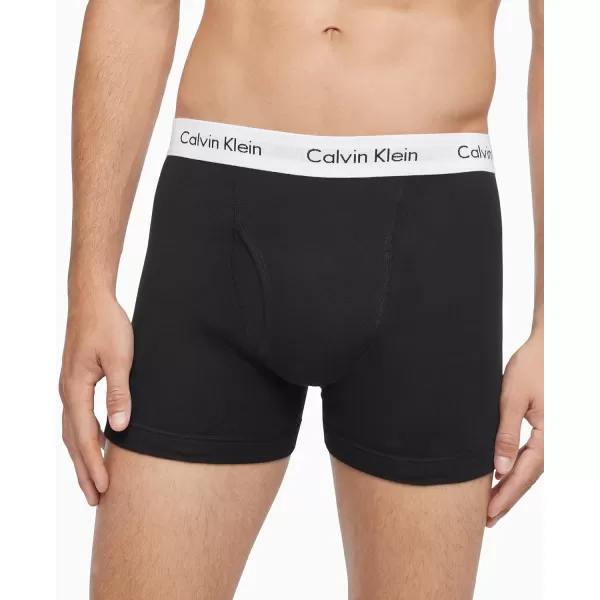 Calvin Klein Mens Cotton Classics 5Pack Boxer Brief3 Black Bodies W  Black Wb 2 Black Bodies W  White Wb