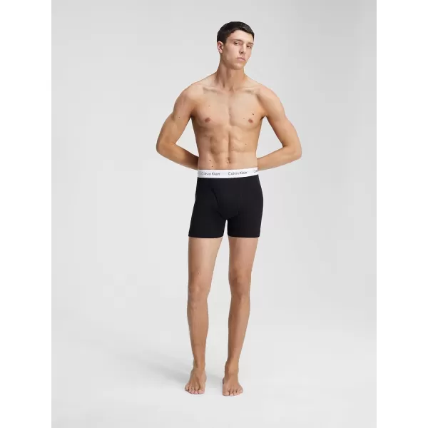 Calvin Klein Mens Cotton Classics 5Pack Boxer BriefBlack W Natural Gray Grey Heather White Night Sky Ponderosa Pine