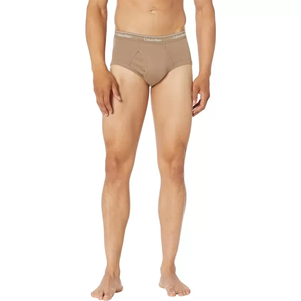 Calvin Klein Mens Cotton Classics 5Pack BriefNatural Gray Grey Heather White Night Sky Ponderosa Pine