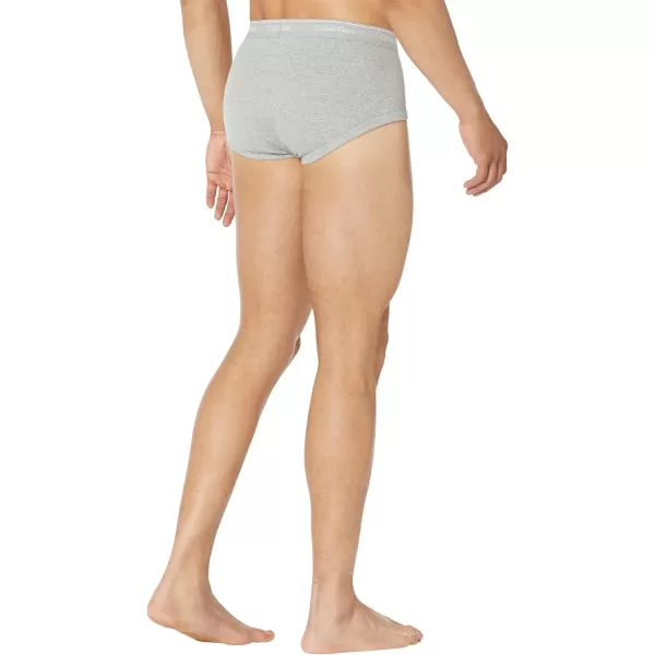 Calvin Klein Mens Cotton Classics 5Pack BriefNatural Gray Grey Heather White Night Sky Ponderosa Pine