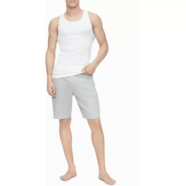 Calvin Klein Mens Cotton Classics 5Pack Tanks3 White 2 Grey Heather Tank