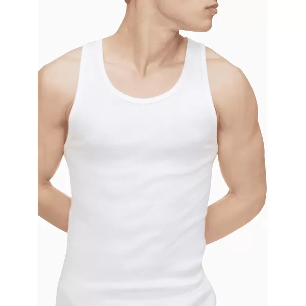 Calvin Klein Mens Cotton Classics 5Pack Tanks3 White 2 Grey Heather Tank