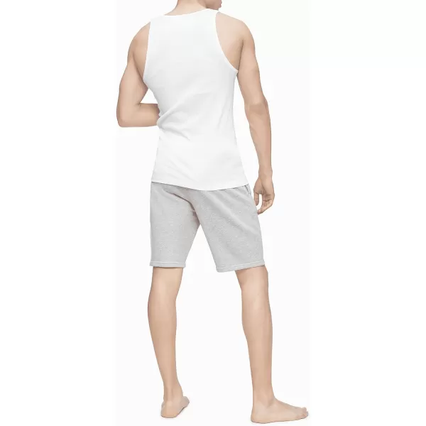 Calvin Klein Mens Cotton Classics 5Pack Tanks3 White 2 Grey Heather Tank