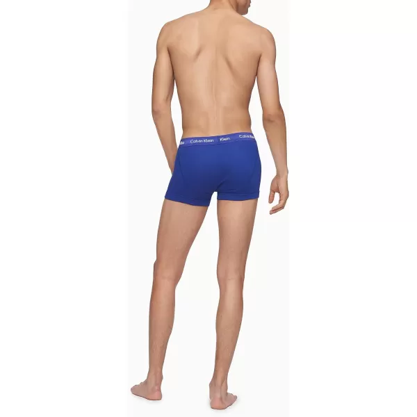 Calvin Klein Mens Cotton Classics 5Pack Trunk1 Periwinkle 2 Mazarine Blue 1 Dark Knight 1 Evening Blue