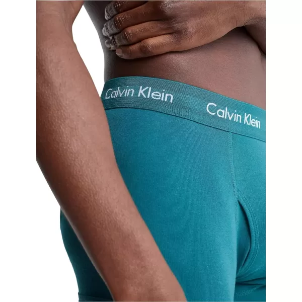 Calvin Klein Mens Cotton Classics 5Pack TrunkAtlantic DeepCinnabarGrey HeatherBel Air BlueBlueberry