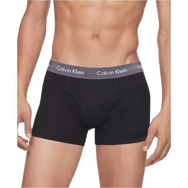 Calvin Klein Mens Cotton Classics 5Pack TrunkBlack amp Baby Blue Cement Twilight Navy Heather