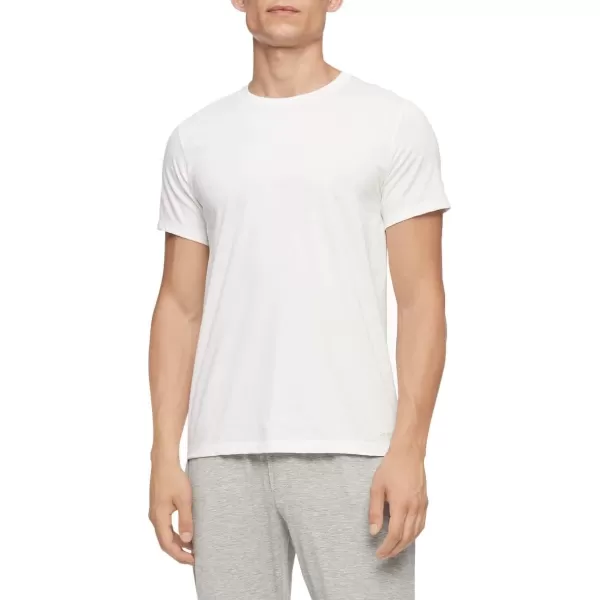 Calvin Klein Mens Cotton Classics 5Pack Undershirts3 White  2 Grey Heather Crewneck