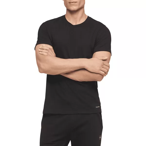 Calvin Klein Mens Cotton Classics 5Pack Undershirts5 Black Crewneck