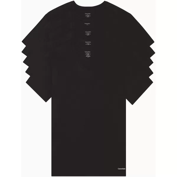 Calvin Klein Mens Cotton Classics 5Pack Undershirts5 Black Vneck
