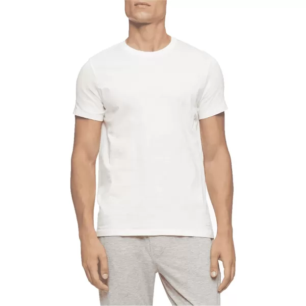 Calvin Klein Mens Cotton Classics 5Pack Undershirts5 White Crewneck