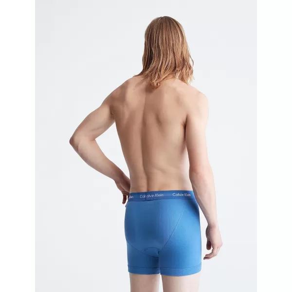 Calvin Klein Mens Cotton Classics 7Pack Boxer Brief3 Blue Depths 2 Boardwalk Blue 2 Water Reflection